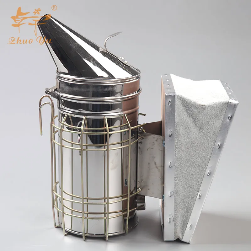 2025 Stainless Steel Galvanized Dermis Leather Honey Hot Bee Hive Smoker With Inner Tank Bee Honey Tools for beekeeping