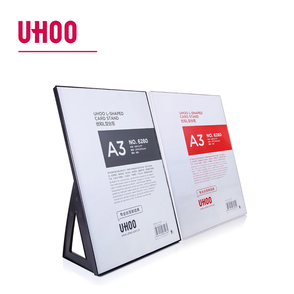 customization hot sale  multi-function polymorphic L shape card stand made of Eco-friendly ABS and PS material for display