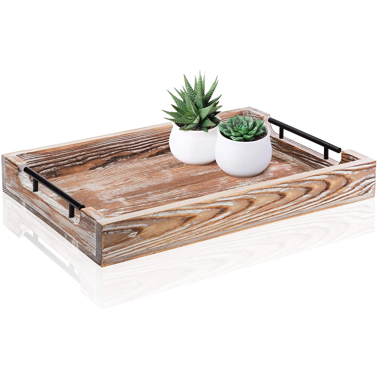 TAOTAOJU source factory square serving tray customized solid wood coffee tray pine with handle dinner plate wooden tray