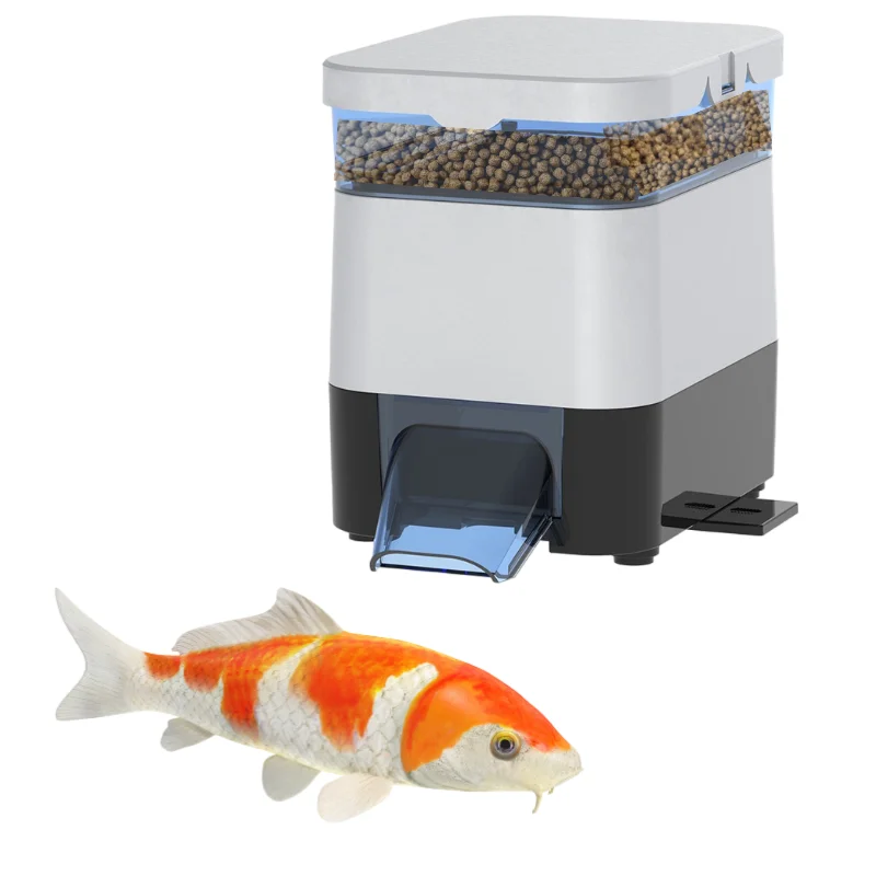 EV615CS  solar fish feeder small timing  aquarium remote control auto fish feeder pond feeder