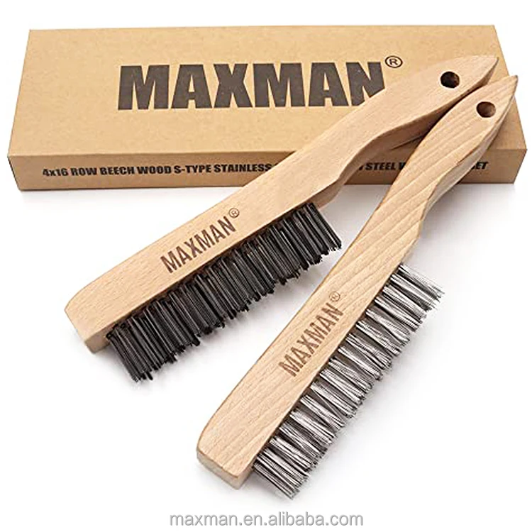 MAXMAN Jinhua Wire Brushes Hardware Factory Direct High Quality Wire Steel Brushes With Wood Handle Polishing Steel Wire Brush