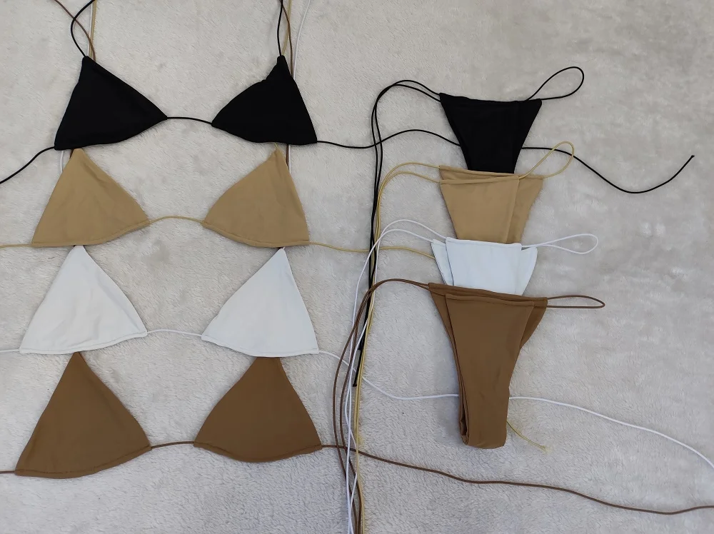 design your own swimwear oem knot bikini ribbed swimsuit