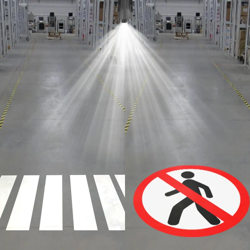 Industrial Virtual Safety Warning Signs Projector 150W/240W/300W Gobo Projector Lighting for Warehouse Workshop