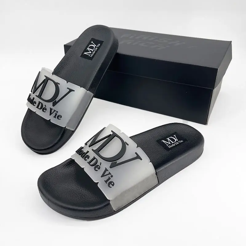 Custom Logo Slide Letter Pvc Slippers Newest New Designer Fashion Slides Top Quality Men Slides Slipper Manufacturer