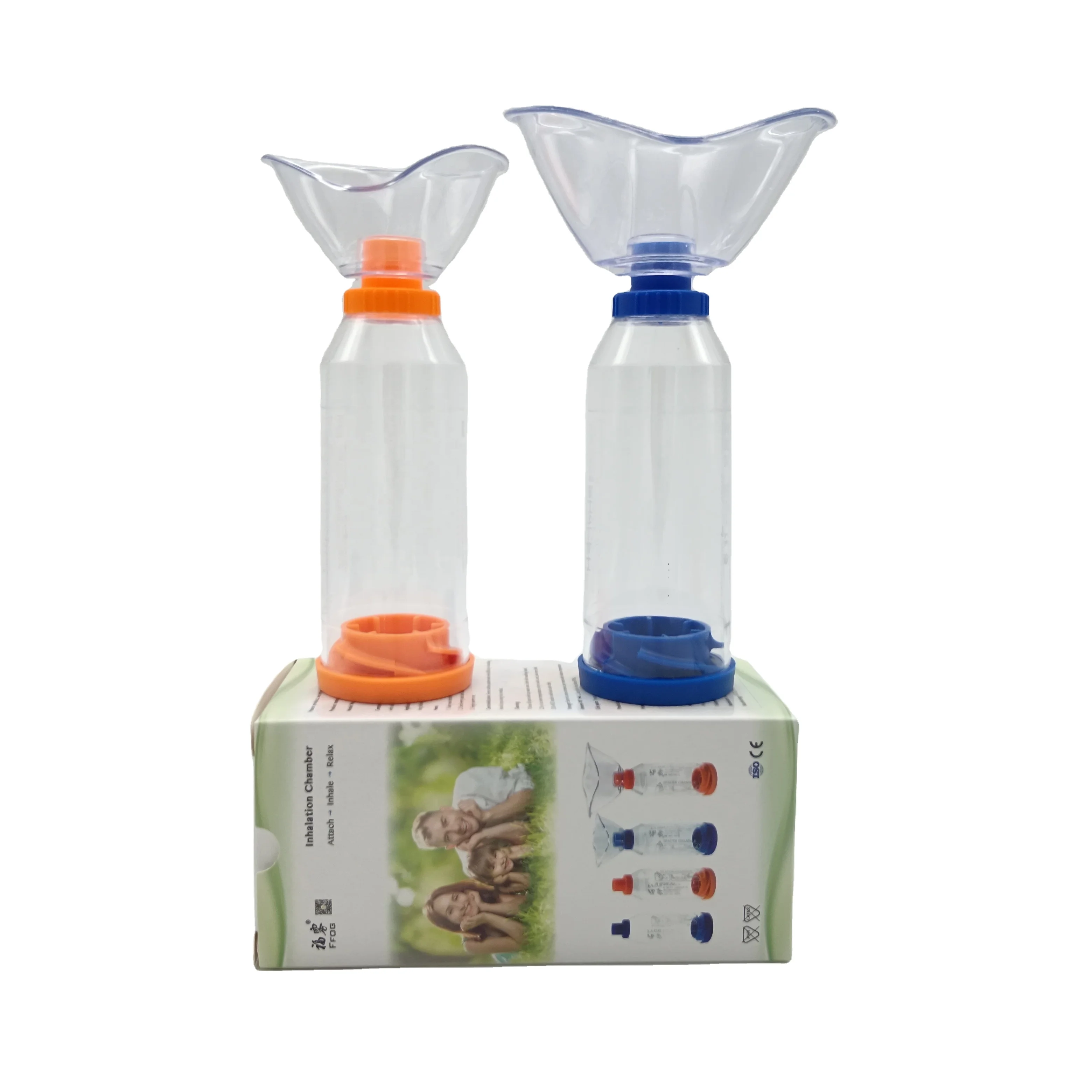 kaiyi 220ml blue orange OEM home reusable child adult Inhalation chamber compact fr inhaler medical  aerosol spacer