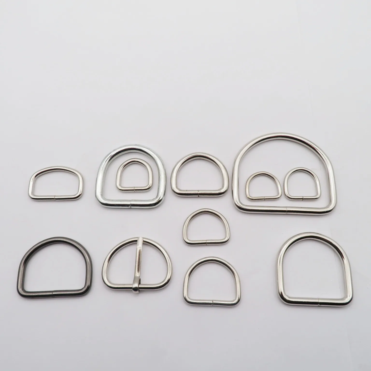 Factory direct sales metal D ring adjustment Connect Decorative buckle for handbags shoes and garment