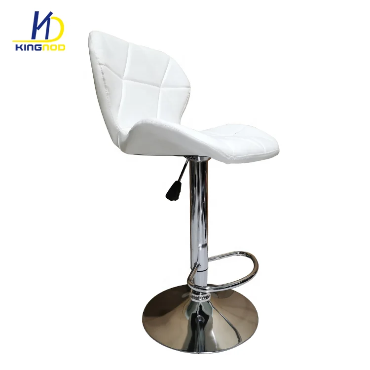 Luxury Cheap Pvc Adjustable Bar Stools  For Kitchen Modern Outdoor Furniture Black Chromed Base Stool Bar For Sale