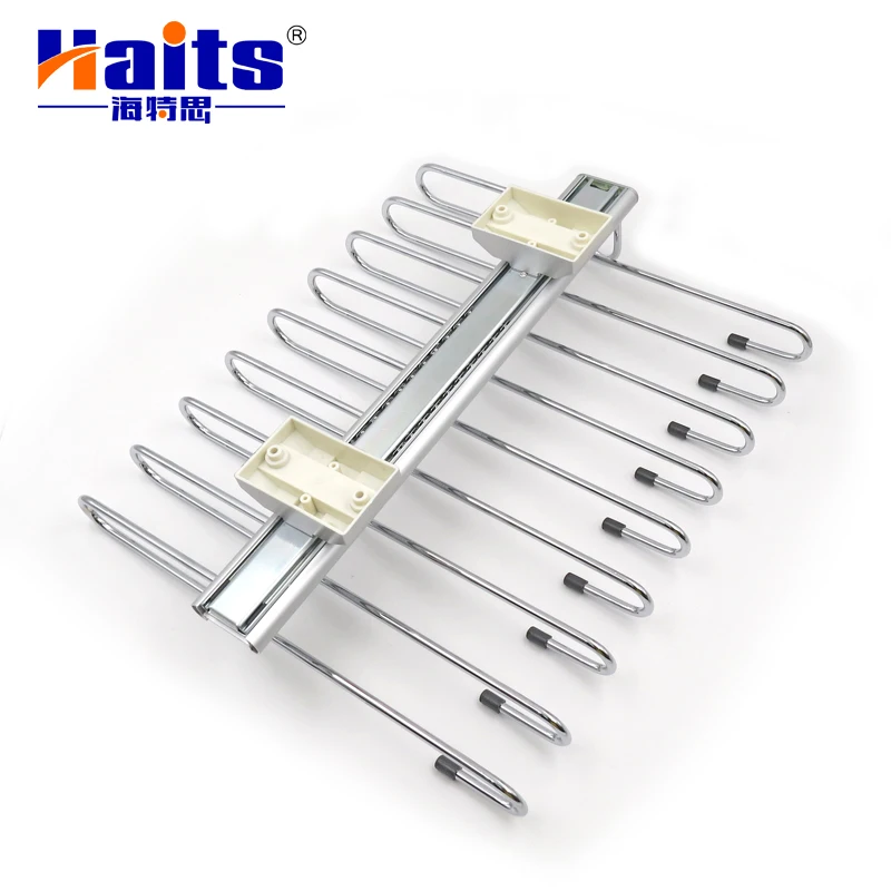 Wholesale Wardrobe Fittings 400mm Wardrobe Pull Out Top Mount Trousers Rack Soft Closing Slide Trousers Rack