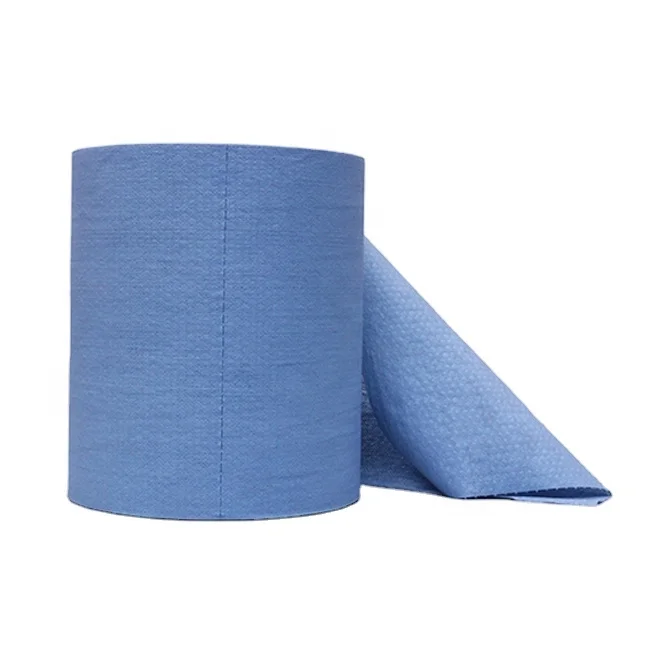 
25x30cm Dust Free Strong Oil Absorbing Enhanced Industrial Cleaning Cloth Blue Cleanroom Paper Wiper Roll 