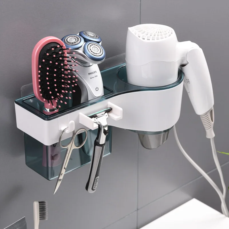 Bathroom Accessories Wall Mounted Hair Dryer Holder Household Hanging Storage Holders & Racks