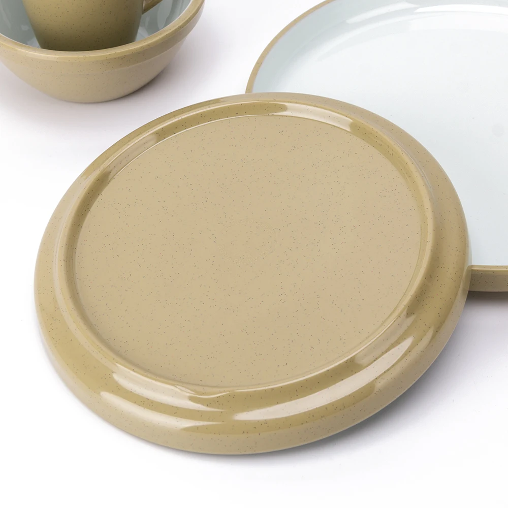 4 pieces set reusable high quality melamine round unbreakable dinnerware dinner set