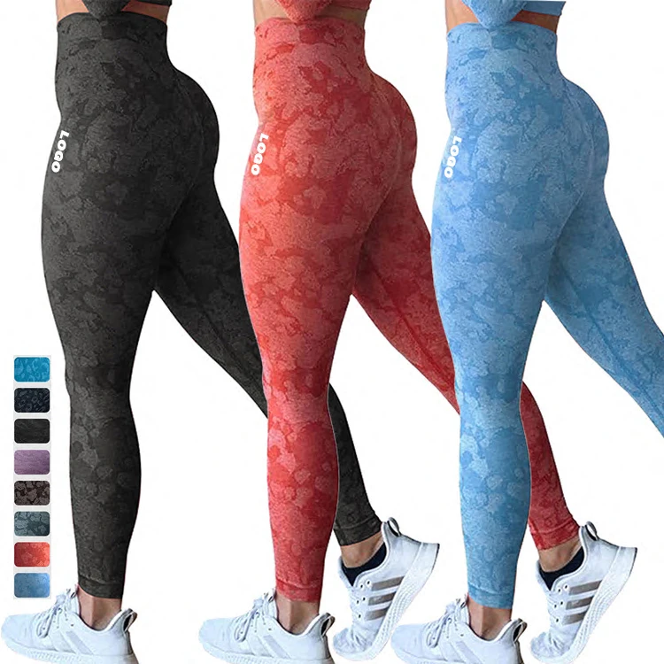 Custom Camo leopard Seamless Leggings High Waist Workout Leggings for Women Gym Yoga Pants