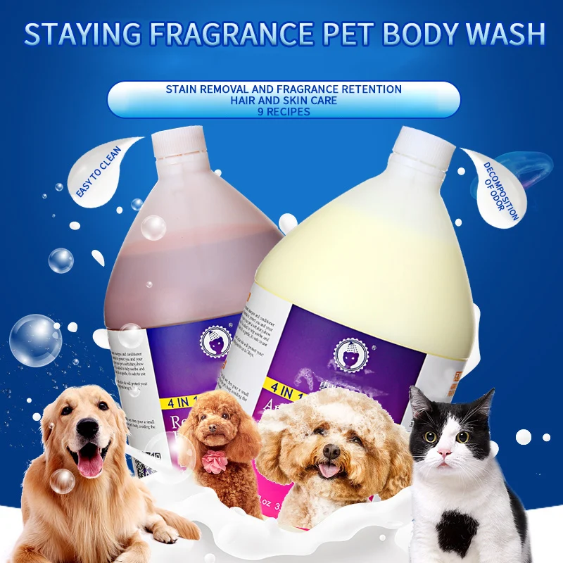 Pet Hypoallergenic Odor Control Grooming Anti Itch Natural Deodorizer Cleaning Shampoo for Dogs and Cats