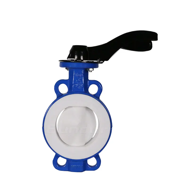 Bundor  2 inch PN10/16 Manual DN50~DN250 2 inch PTFE Lined wafer butterfly valve