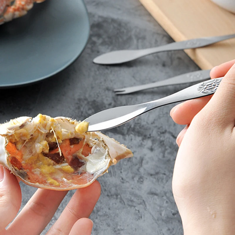 
A tool for digging crab meat household Lobster Crab needle Stainless steel Crab fork 