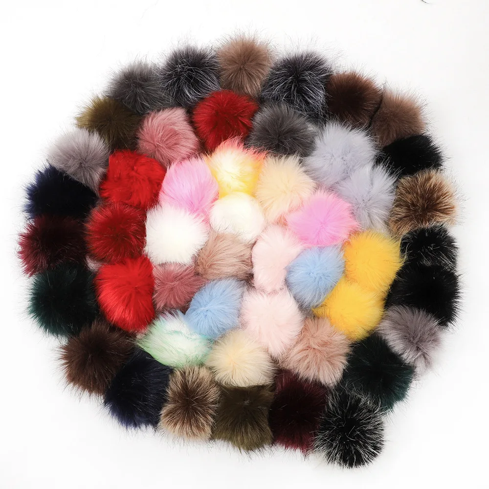 16pcs/set 8cm Faux Fur Ball Handmade Artificial Raccoon Ball Wholesale Faux Fox Fur Pom Pom