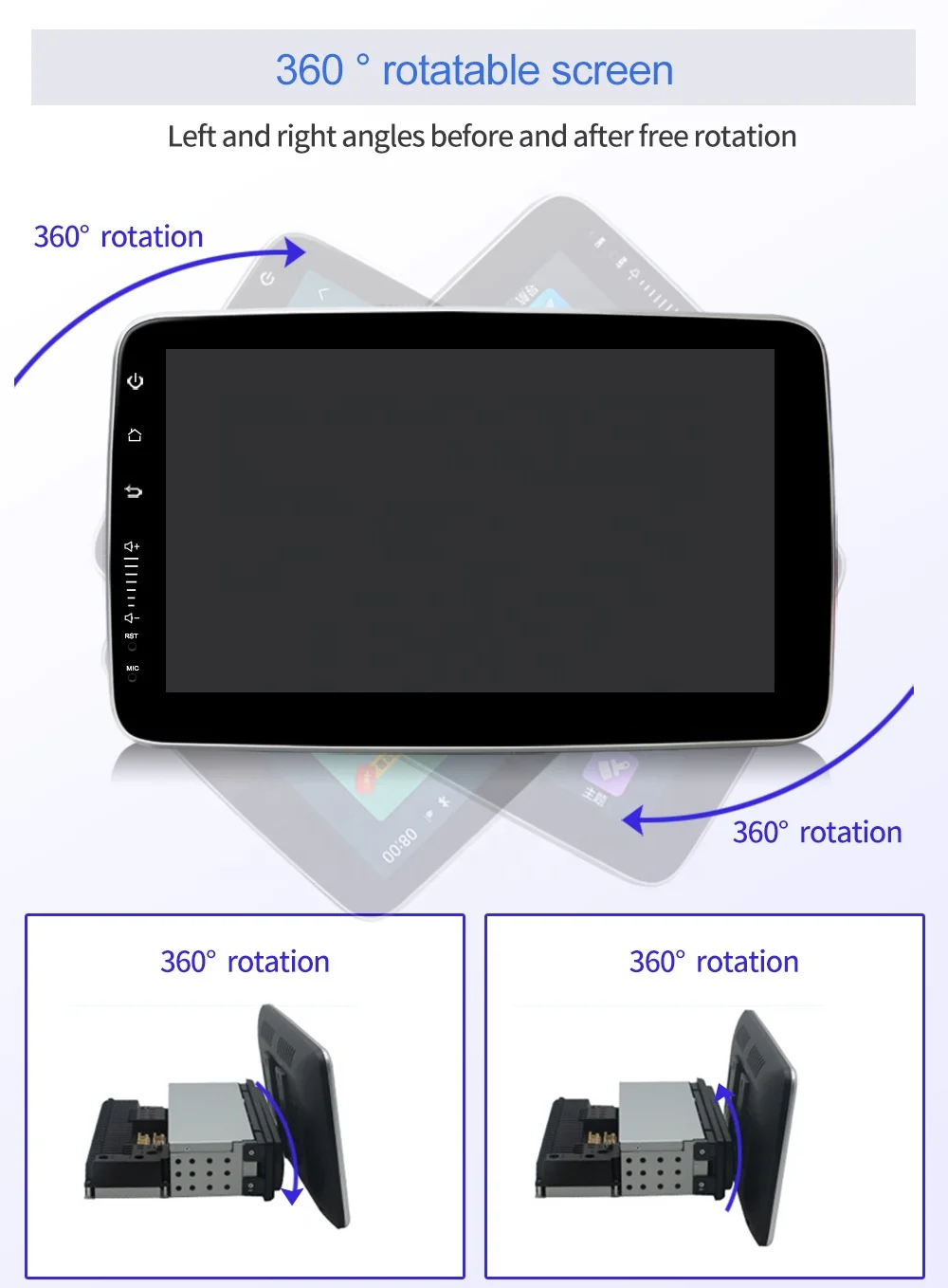  TS10 7862 Octa IPS 128 ГБ Android 10 вращающийся на 360 градусов экран 1DIN автомобильный Радио dvd-плеер видео мультимедийная система carplay +