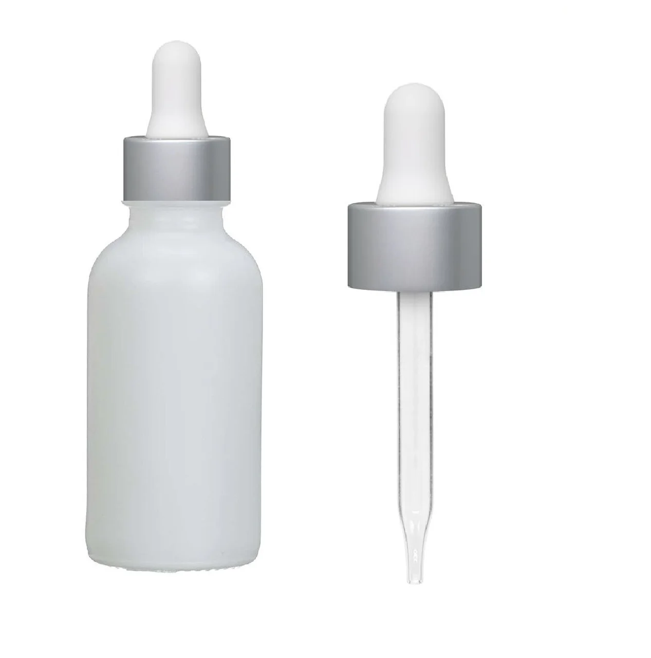 LANJING China Supplier 10ml 15ml 30ml 50ml 100ml porcelain opal White Essential Oil Glass Dropper Bottle