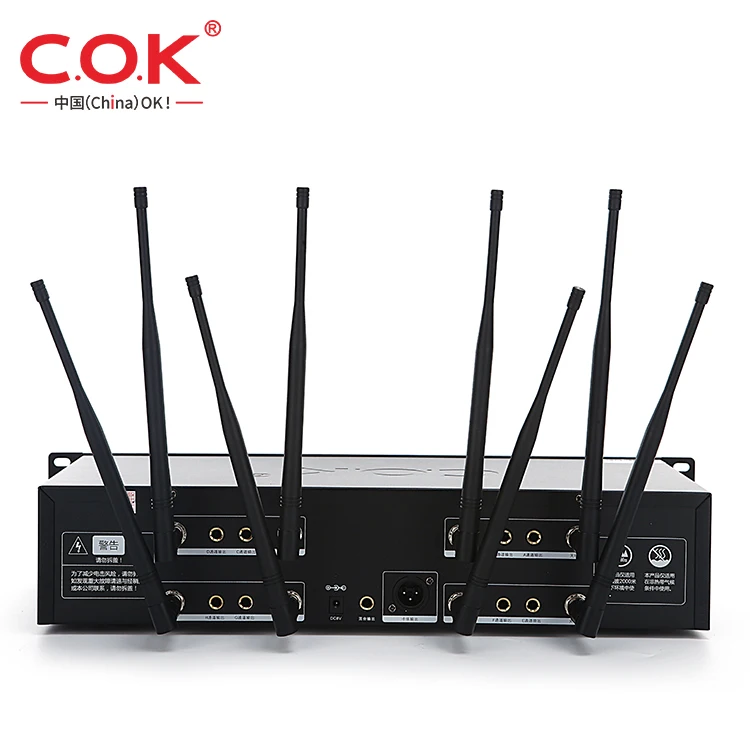 Noise cancelling Aluminum  8 Channels Uhf cordless mics Microphone professional wireless gooseneck microphone