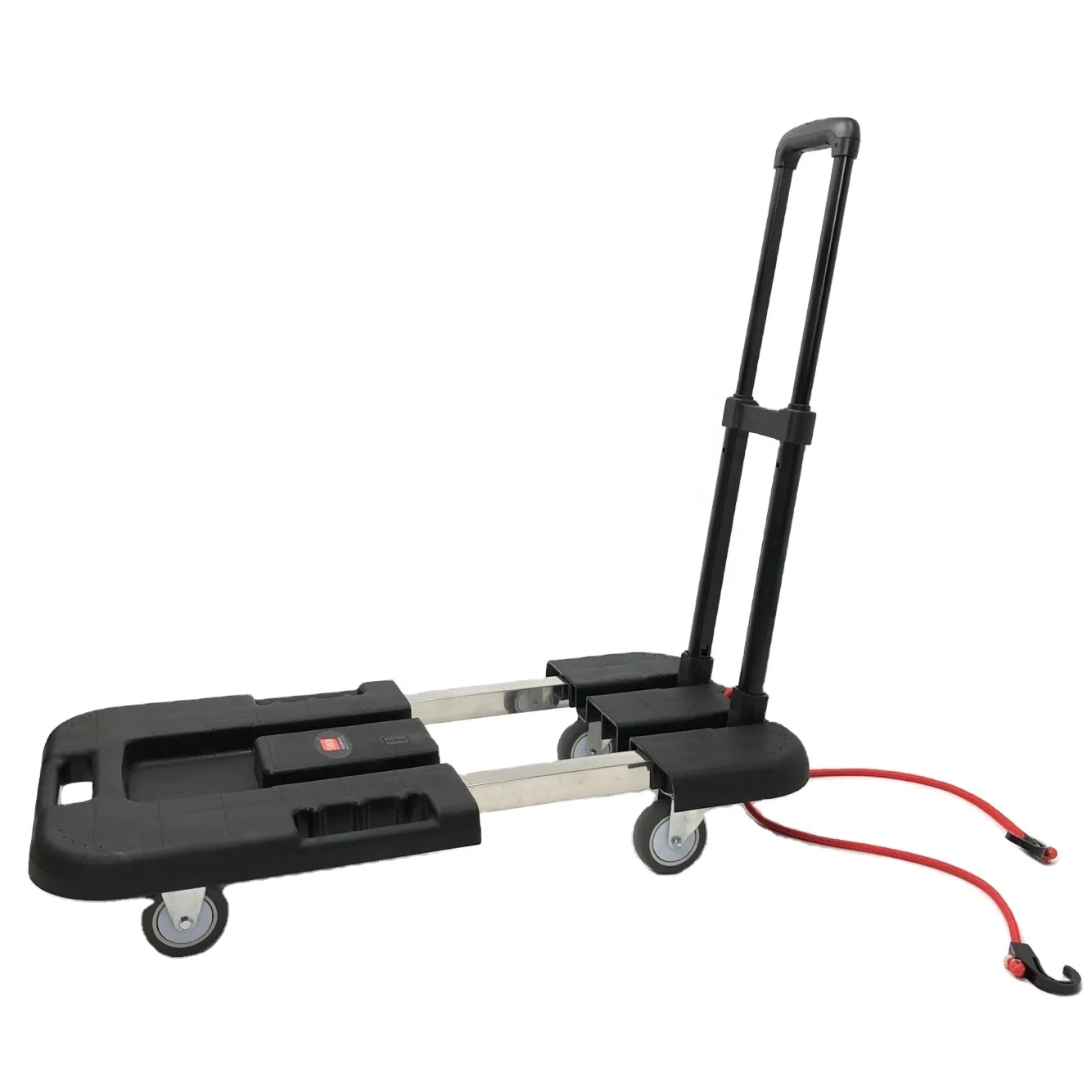 Metal PP Folding Luggage Trolley Cart For Car Travel Accessory Luggage Plastic Adjustable Fold Flat Cart