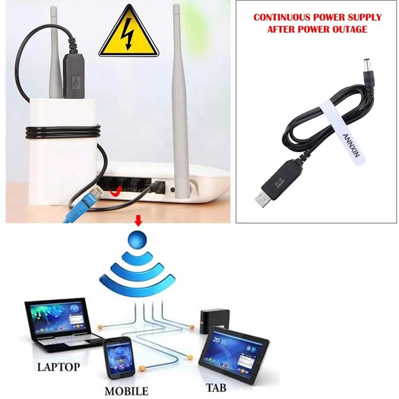  USB 5V-12V кабель питания 5.5X2.1 мм DC 5 В до 12