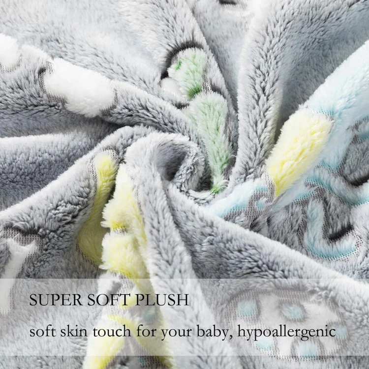 Animal Dinosaur Pattern Custom Knitted Blanket Shine