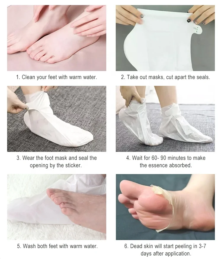  Private Label Lavender Foot Peeling Mask Feet Skin Care Socks