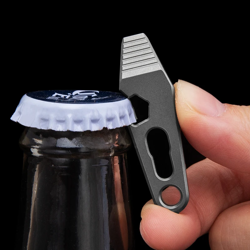 Free Sample Mini Titanium Alloy Integrated Multifunctional Combination Tool Quick Hanging Bottle Opener Wrench Bit Hand Tools