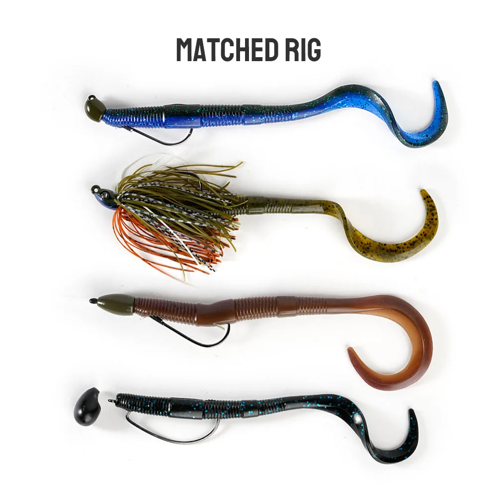 Wholesale OEM 140mm 8g Plastic Curly Swimbait Bait Soft Stirrer Tail Swim Worm Fishing Lures