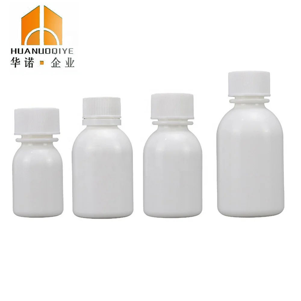 30ml 60ml 100ml Lab Usage HDPE Narrow Mouth Reagent Container with Screw Cover Graduated White Color Plastic Reagent Bottle