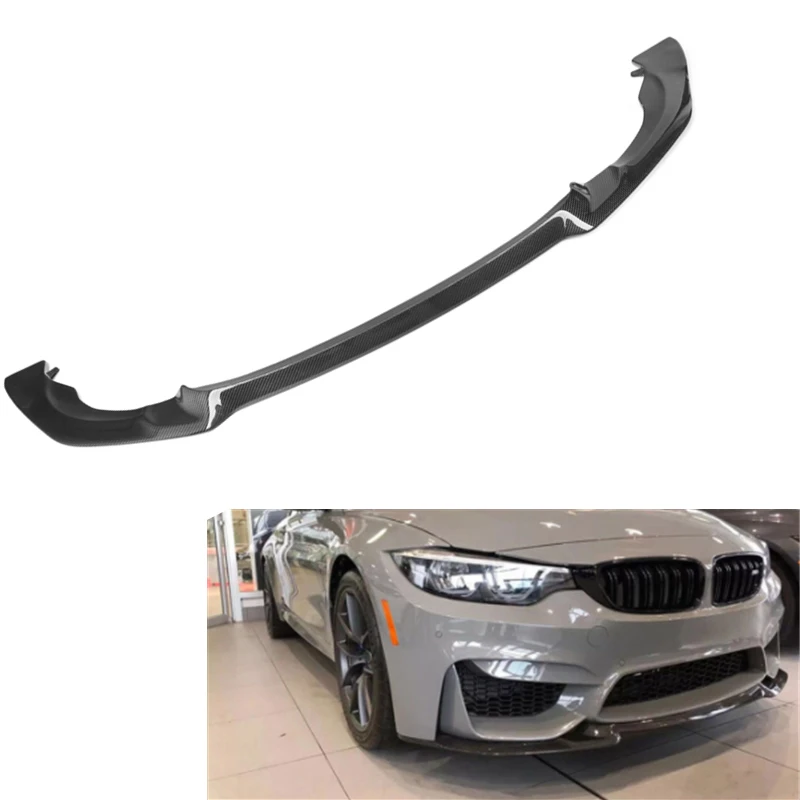 CS Style Carbon Fiber Front Bumper Lip For BMW Car Tuning Styling Modification 2014-2018 F80 M3 F82 M4 Car Carbon Fiber Bumpers