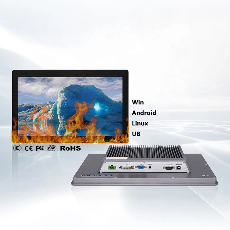 15 6 дюймов IP65 OEM ODM промышленный безвентиляторный планшетный дисплей емкостный Мини-ПК Встроенный сенсорный экран