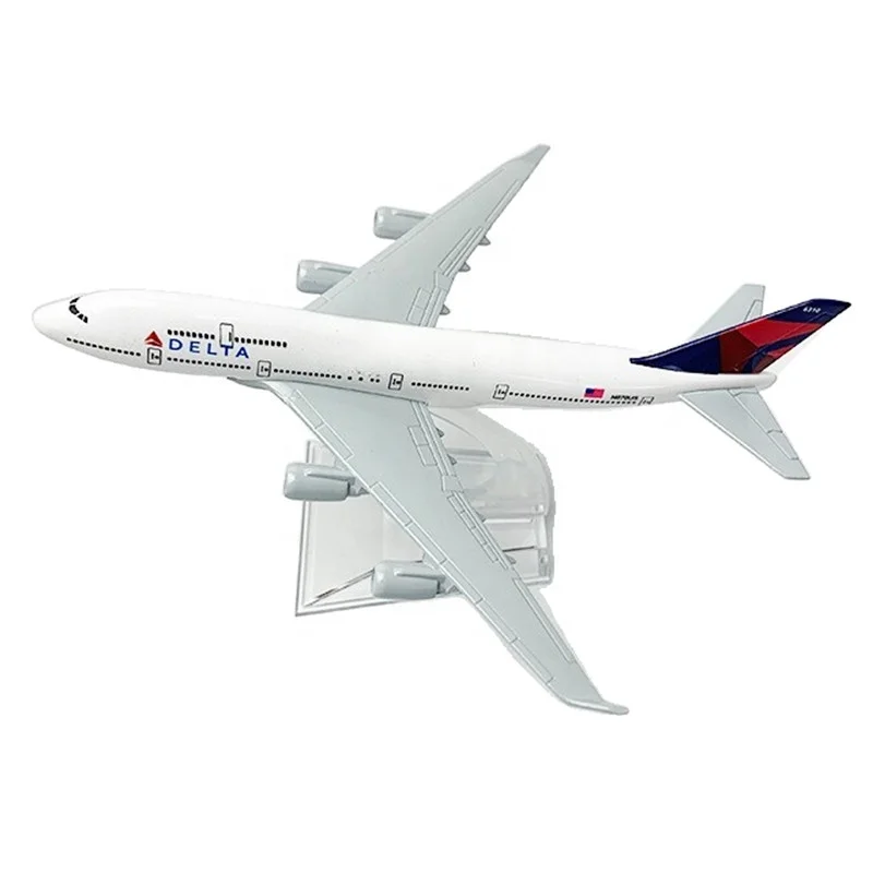 Gift Ideas Scale 1:400 16cm Boeing 747 Aircraft DELTA Airline Desktop Diecast Airplane Aircraft Models