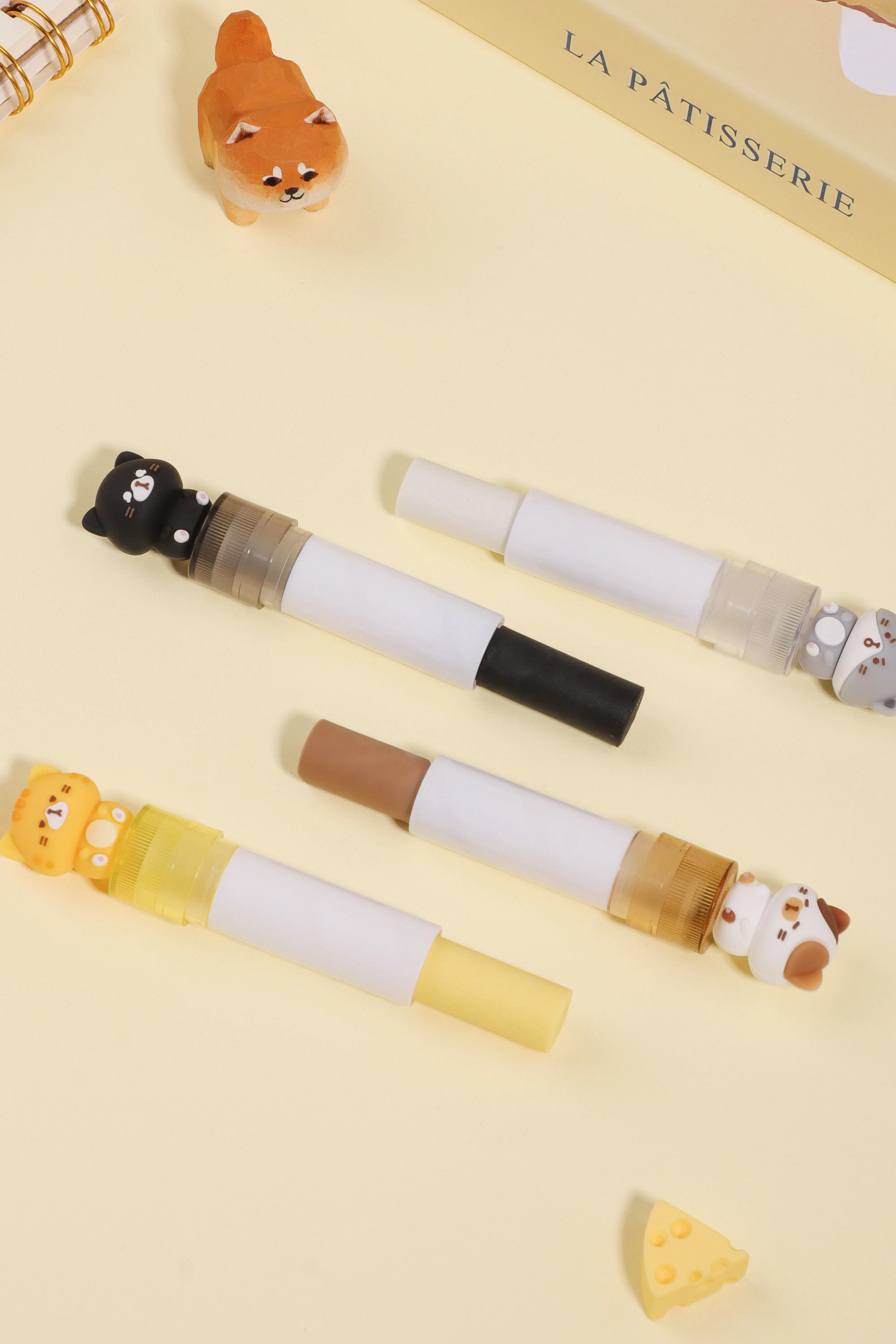 kawaii school stationary accessories cute kids Cute Colorful Shareware crystal cat Lipstick eraser for children