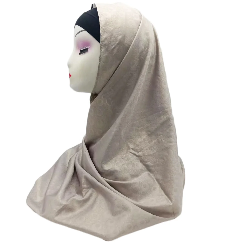 JYL Most Beautiful  Hijab  Scarf For Muslim Women Embossing  Head Wrap satin print long hijab