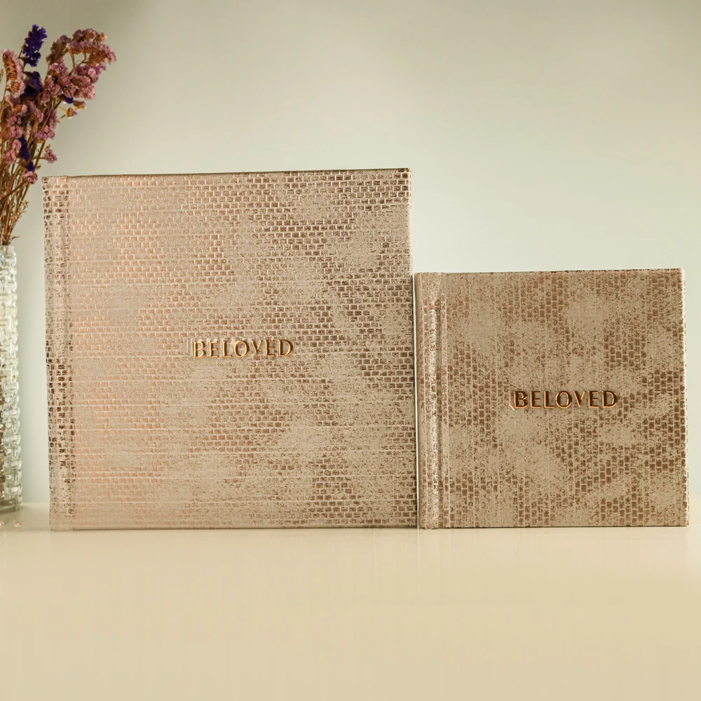 Hot sale design classic leather elegant 10x10 and 15x15 romantic wedding photo album