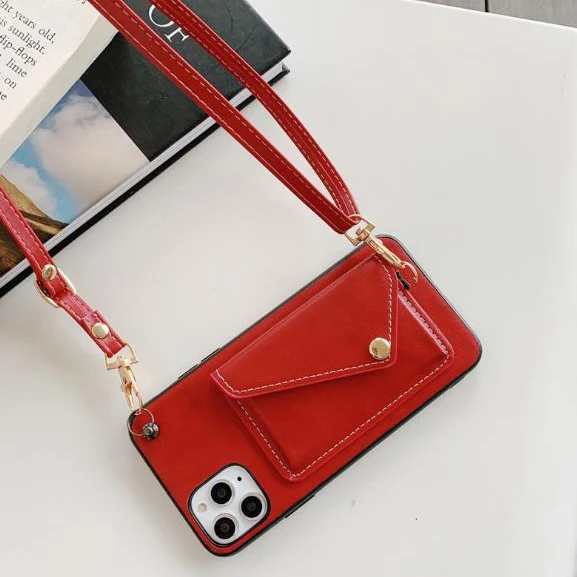 PU Leather Crossbody Cell Phone Case and Wallet Phone Purse Bag with Flap Snap Pocket and Adjustable Strap