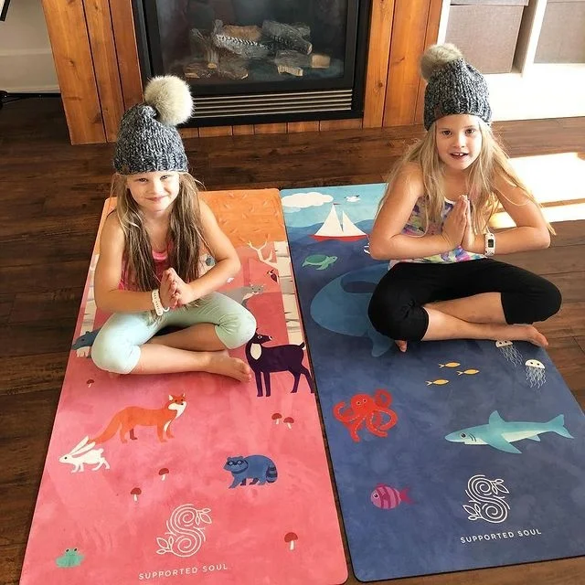 Rubber Yoga Mat High End Eco Friendly Suede for Kids 4mm Position Line Pilates Exercise Natural Rubber Fitness Suede Yoga Mats