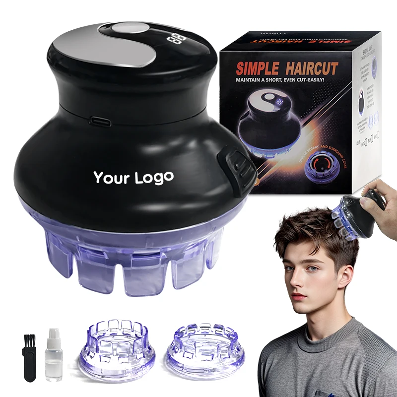 Wholesale Professional Cordless  Rotary Hair Clippers Rechargeable Electric Mini Hair Trimmer Machine Circular Blades Hotels