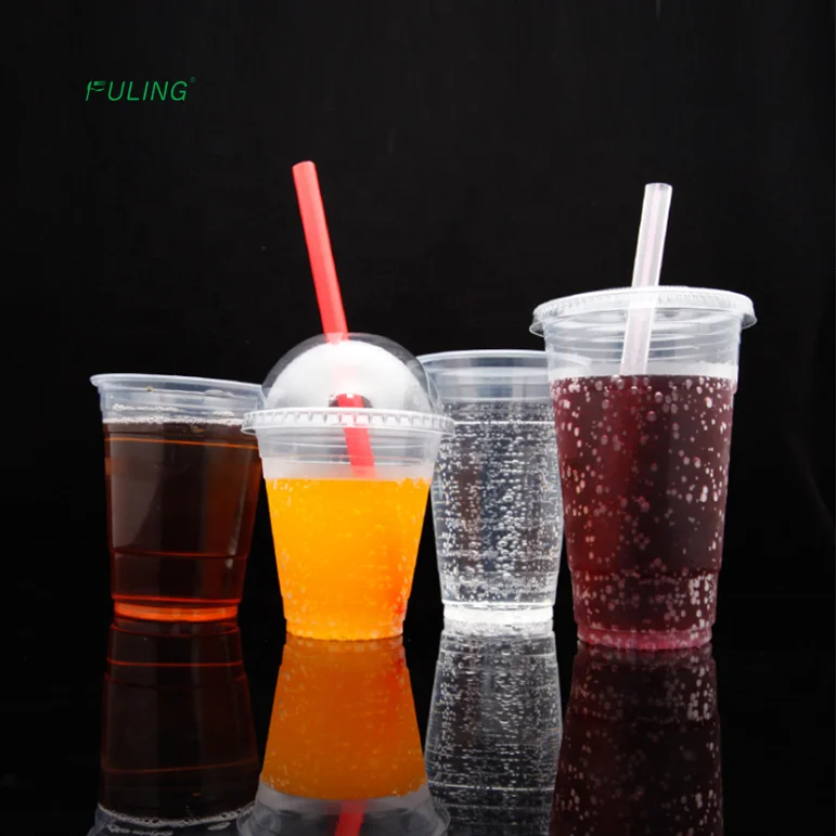 Zhejiang factory customize printing logo disposable 16 oz 500 cc translucent PP U-Rim plastic cups to go