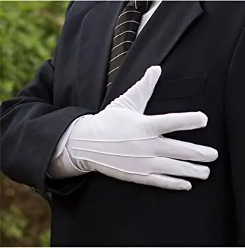 White Black Nylon Gloves Car Driver Touch Screen Features Honor Guard Ceremonial Anti-Impact Arthritis Therapy Cotton Gloves