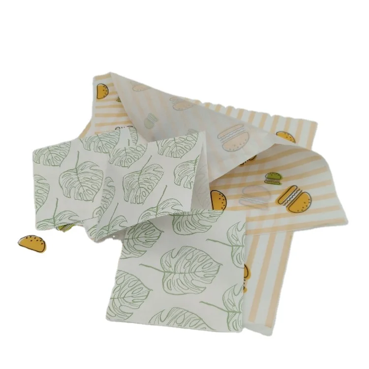 Смазочная оберточная бумага, индивидуальная печатная бумага для упаковки пищи, сэндвичей, бургеров