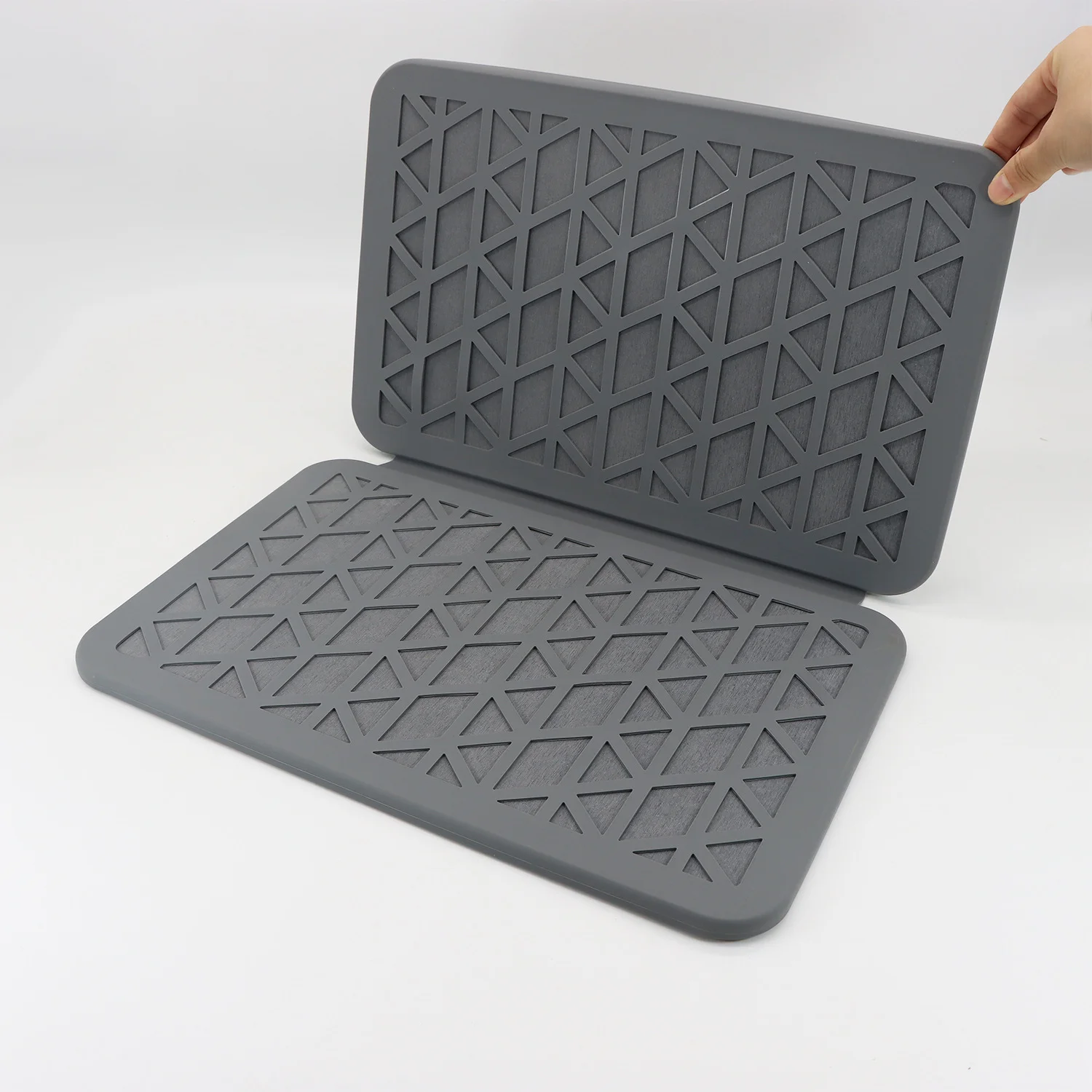 Foldable Stone Dish Drying Mats Wrapped in Silicone Webbing for Kitchen Counter Kitchen Drying Mat