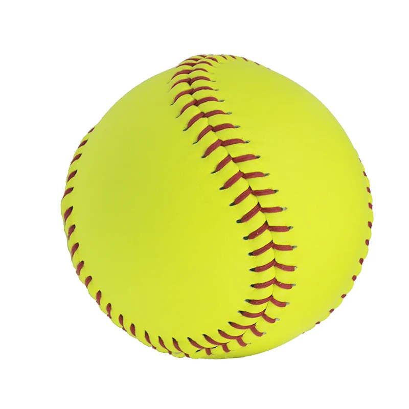 Factory Price  High Quality Outdoor Sports Official Yellow Leather Baseball Custom Logo 12 inch Training Softball