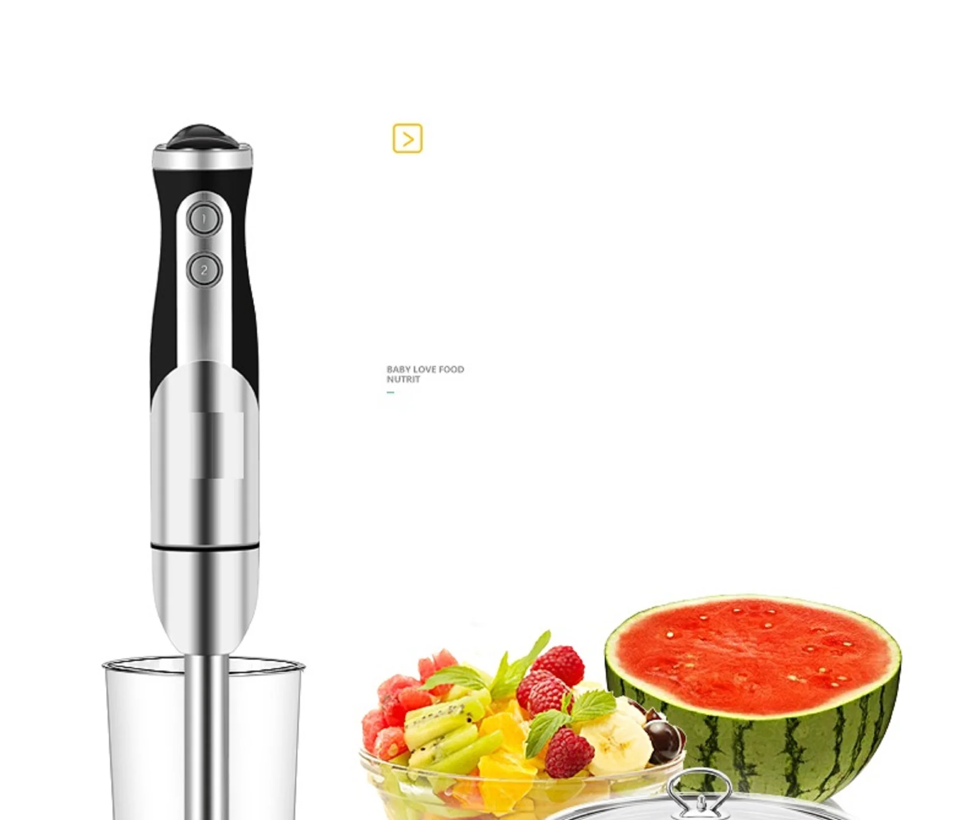 4-in-1 Immersion Blender Set (4PCS) with 2-Speed Mode & Stainless Steel Blade