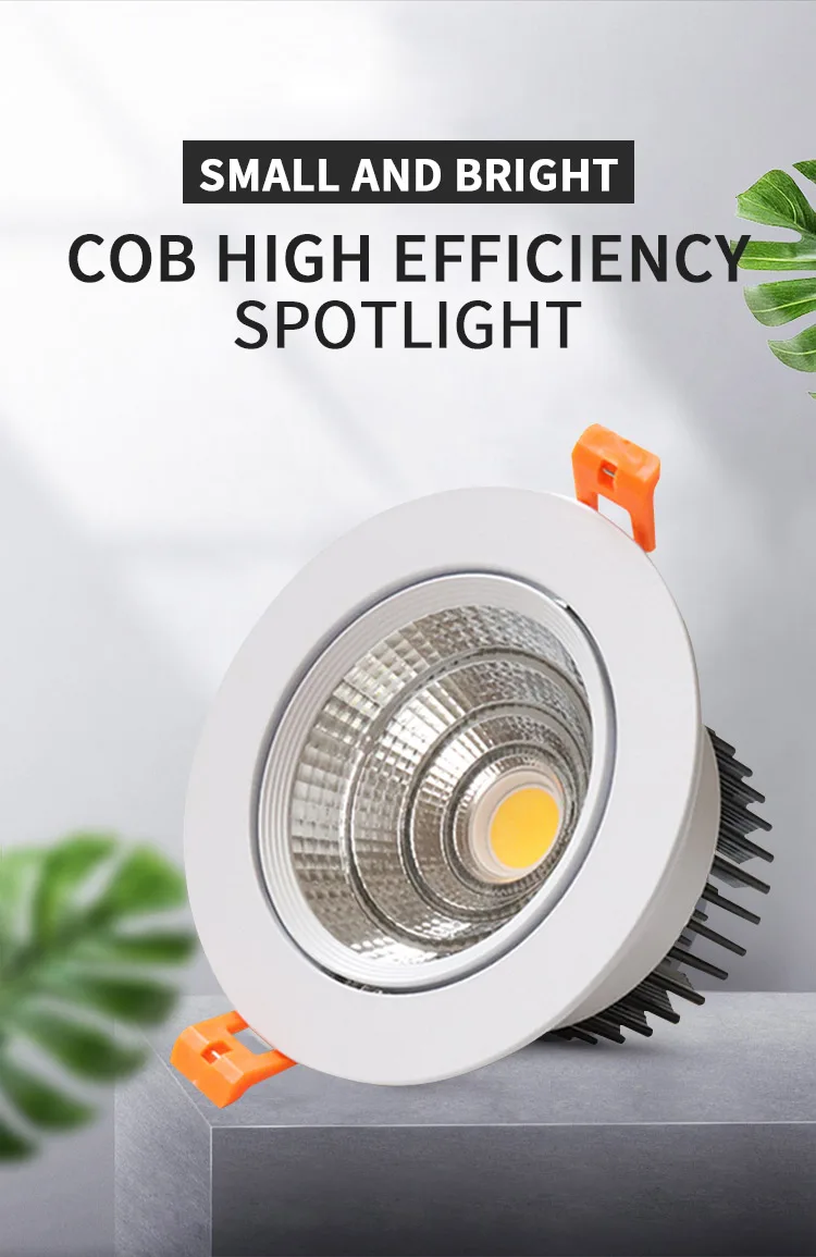 AC 85V-265V LED COB Downlight 5W 7W 10W 12W 15W 18W 20W 24W 30W Recessed Ceiling Lamp Spotlight for Home Use