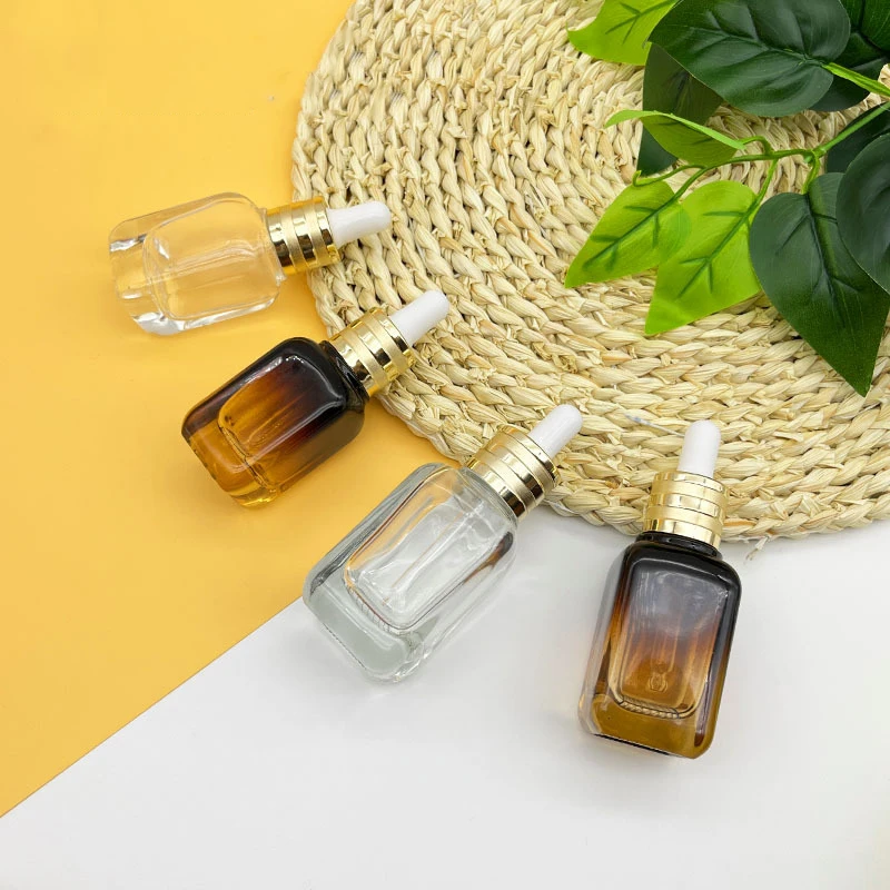 Wholesale Custom 10ml 20ml 30ml 40ml Amber Serum Skincare Lotion Essential Oil Glass Dropper Bottle  With Glass Pipette