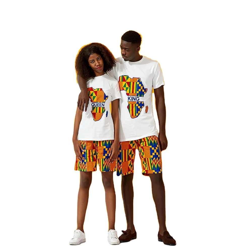 Костюм на День святого Валентина, мужские шорты с Африканским принтом, комплект из двух предметов, топ с шортами