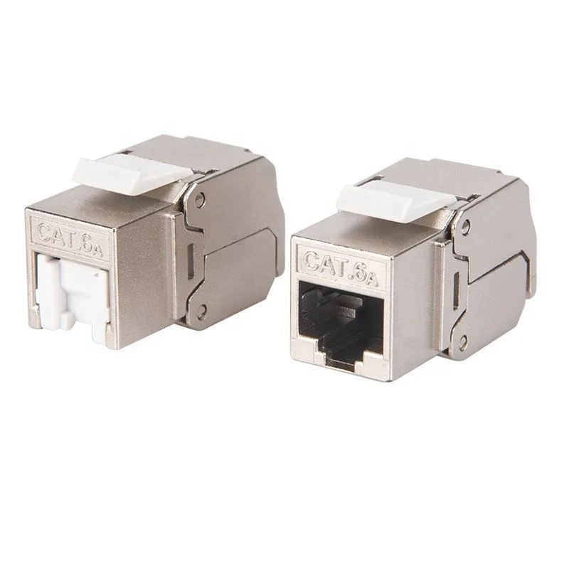 Bolein T568A/B Web Port Faceplate Female Connector Module RJ45 8P8C IDC Type 90 Degree Cat6 FTP Keystone Jack