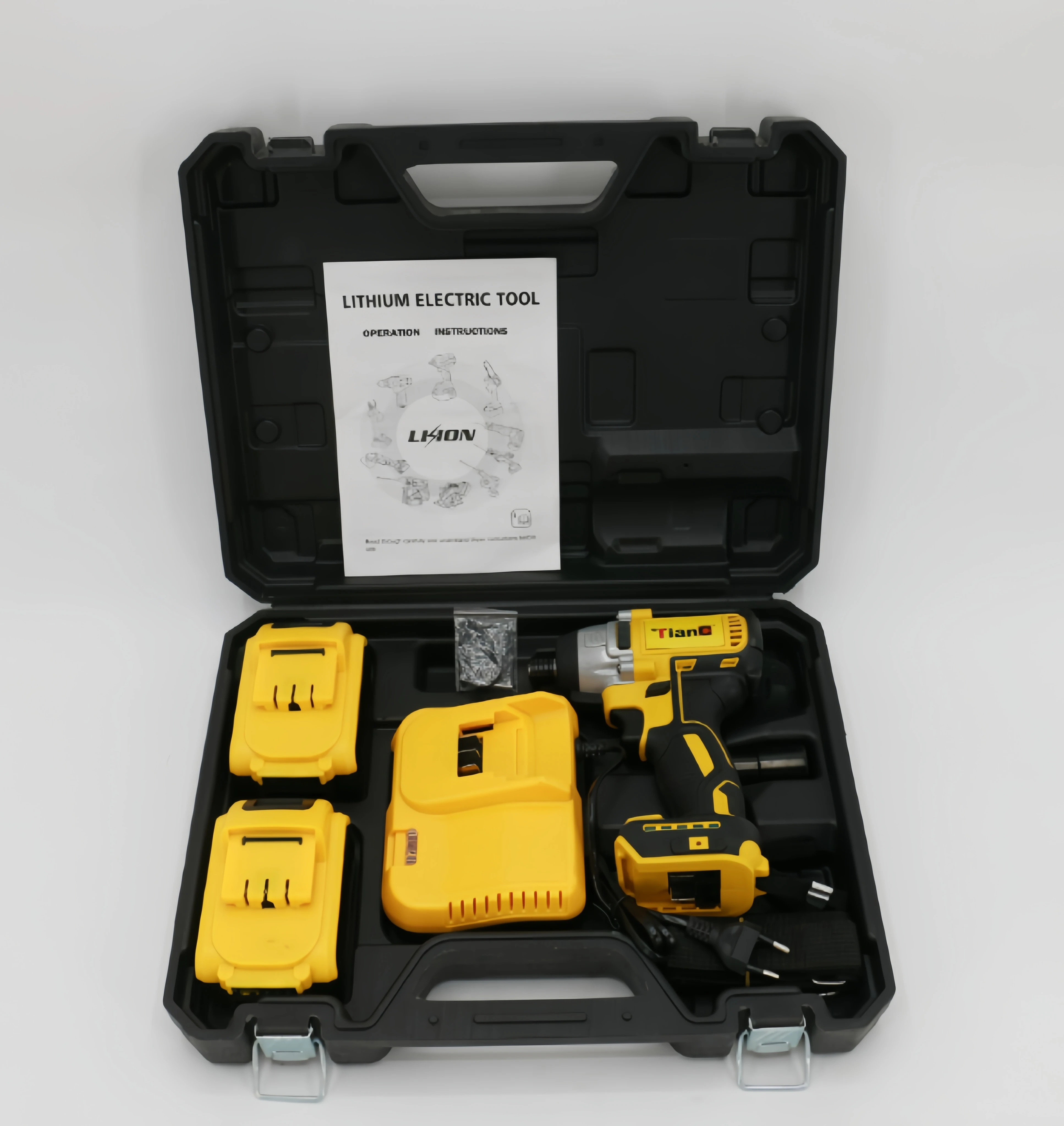 Universal 21V Cordless Electric Wrench Kit Brushless Powerful Lithium Battery Industrial Power Tools Hard Case Industrial Box